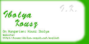 ibolya kousz business card